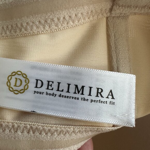 DELIMIRA Womens Strapless Push Up Bra Underwire Contour Multiway Plus 42DD Beige - Picture 4 of 6